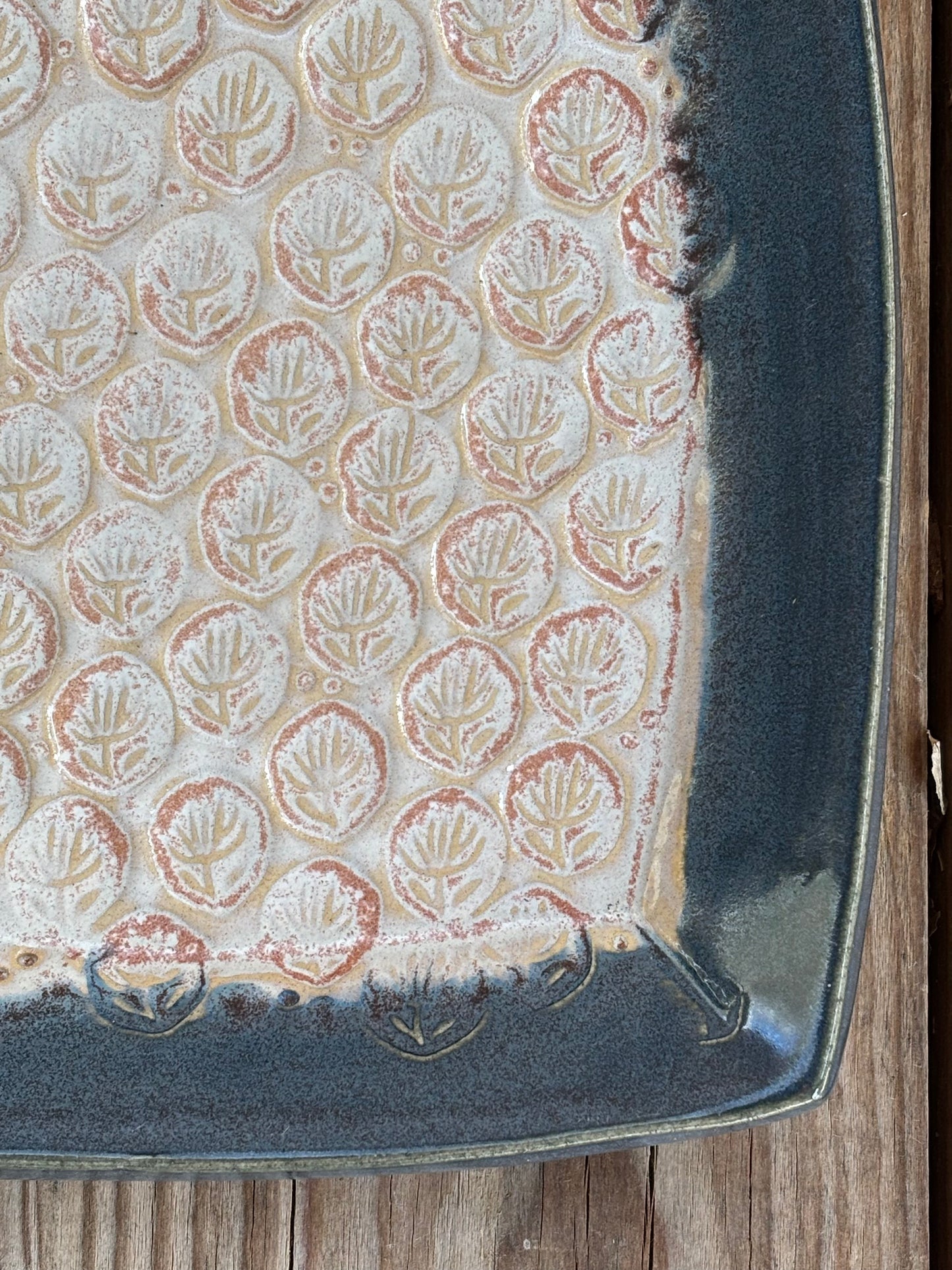 Blue Flowerstamp Plate - AnnaPoloDesign