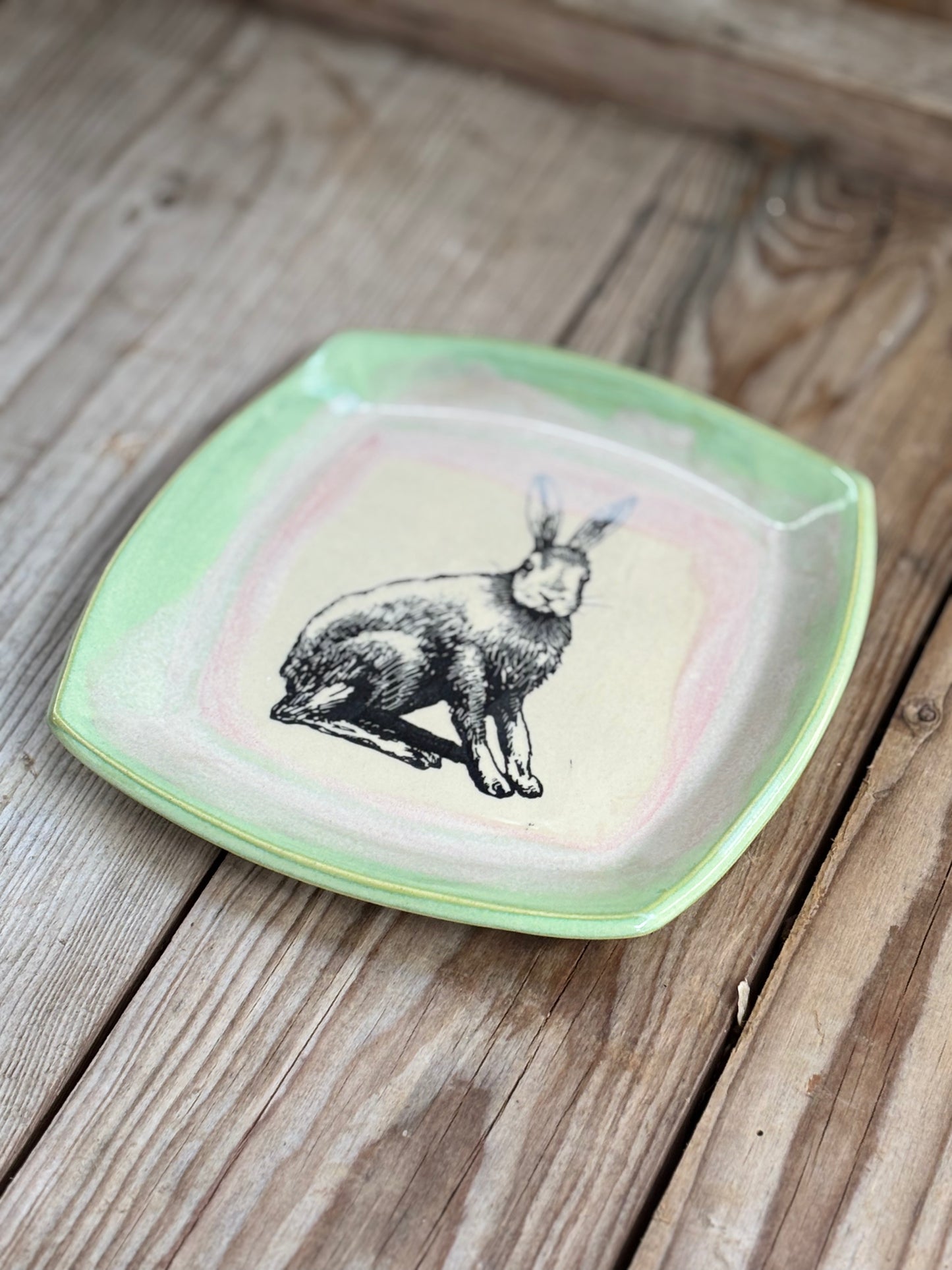 Green Hare Plate - AnnaPoloDesign