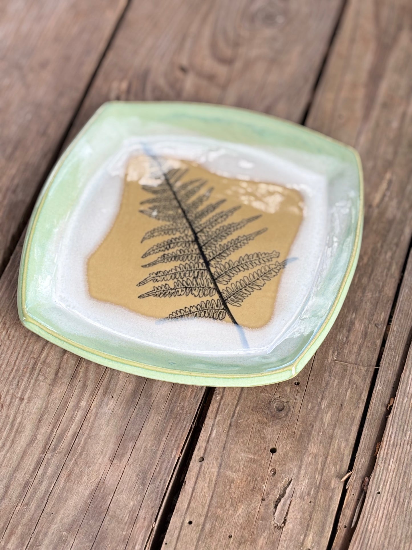 Light Green Fern Plate