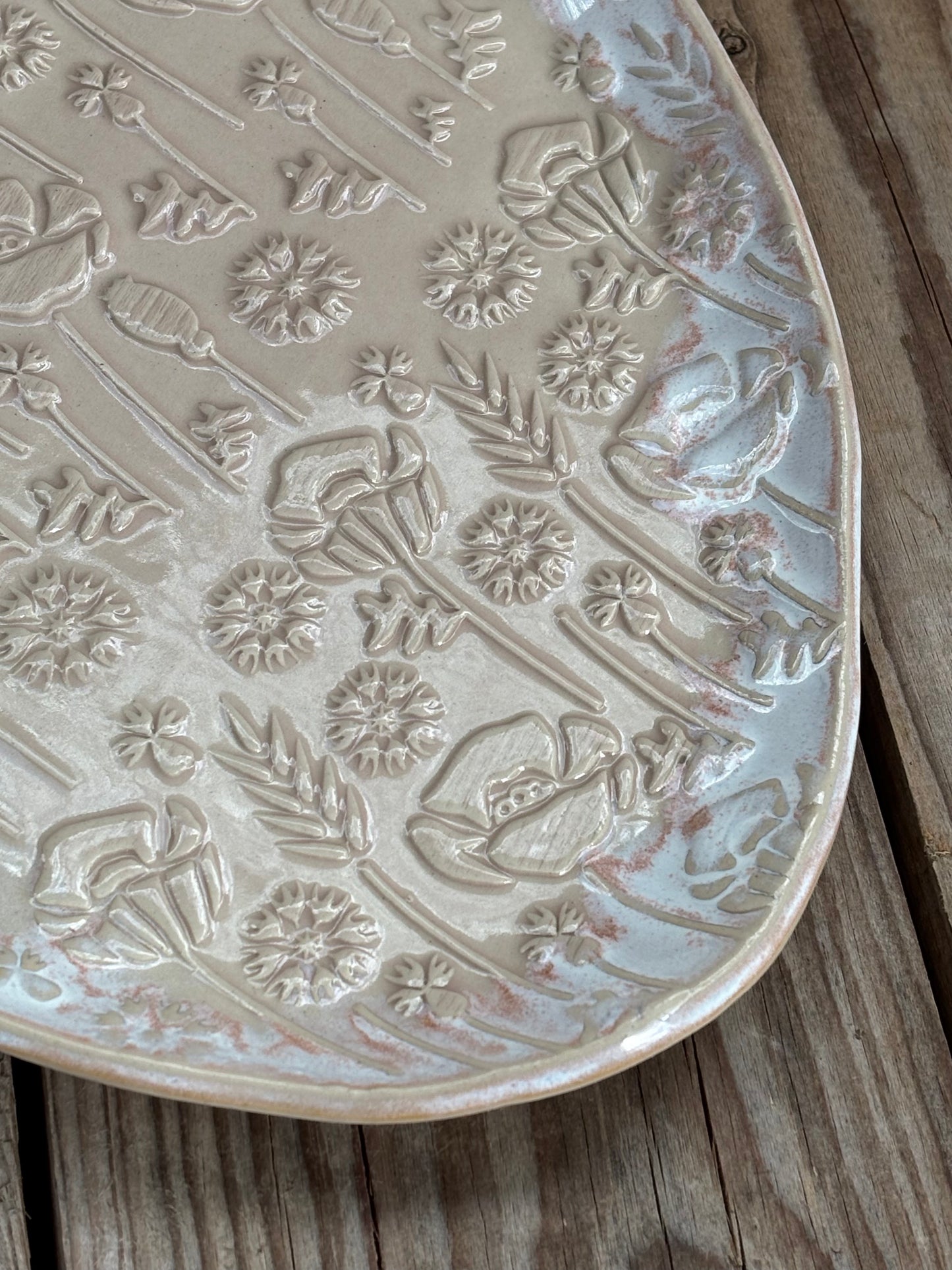 Poppies and Cornflowers Beige Plate - AnnaPoloDesign