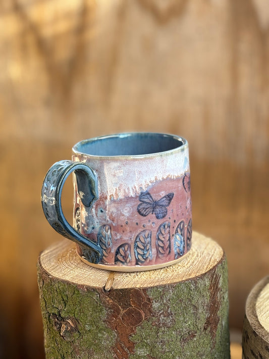 Pink Butterfly Mug - AnnaPoloDesign