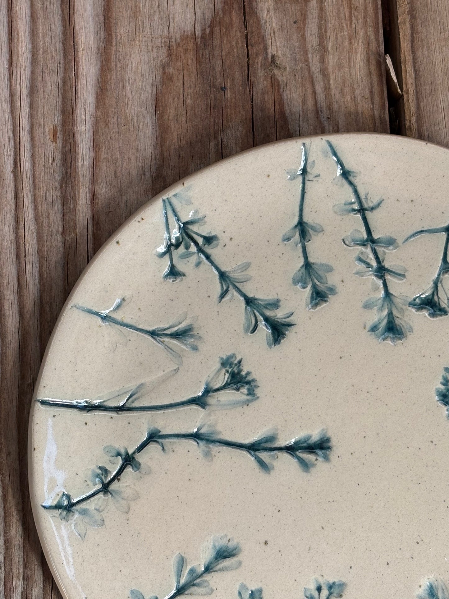 Floral Stamped Plate - AnnaPoloDesign