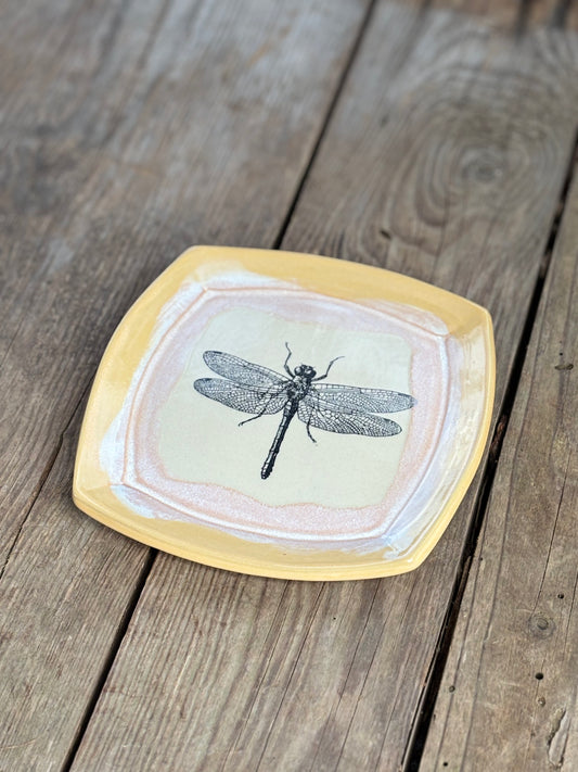 Yellow Dragonfly Plate - AnnaPoloDesign