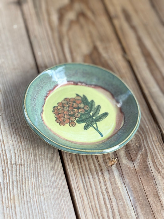 Green Rowan Berry plate - AnnaPoloDesign