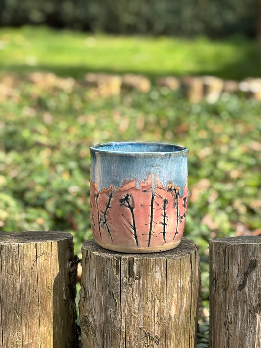 Squeezed Turquoise Red Mug