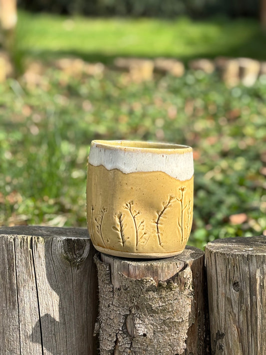 Squeezed Yellow White Mug