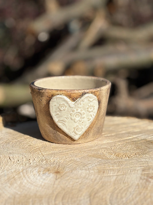 Small Round Flower Pot with Big Heart