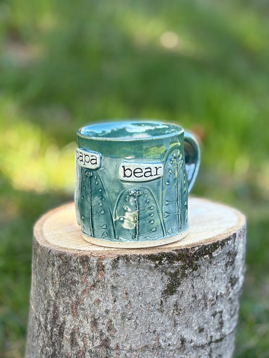 Papa Bear Green Mug