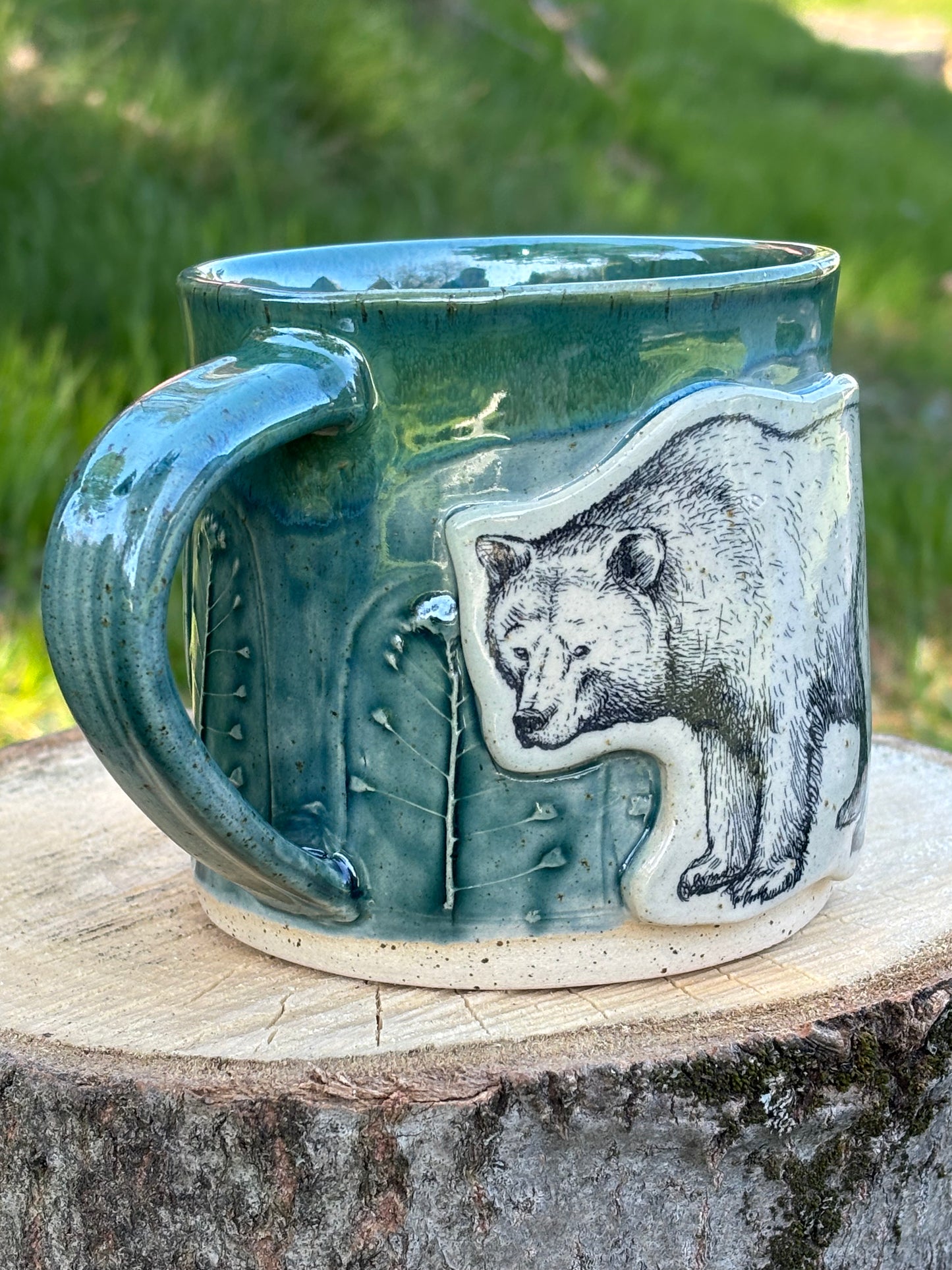 Papa Bear Green Mug