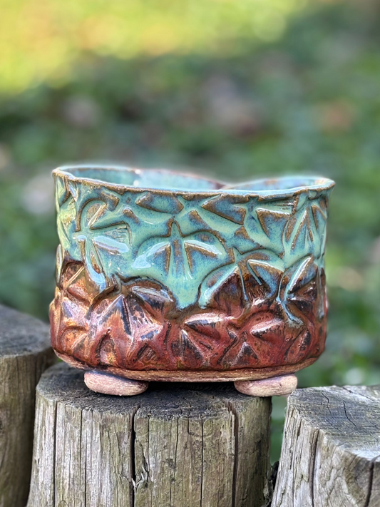 Turquoise Bronze Flower Pot